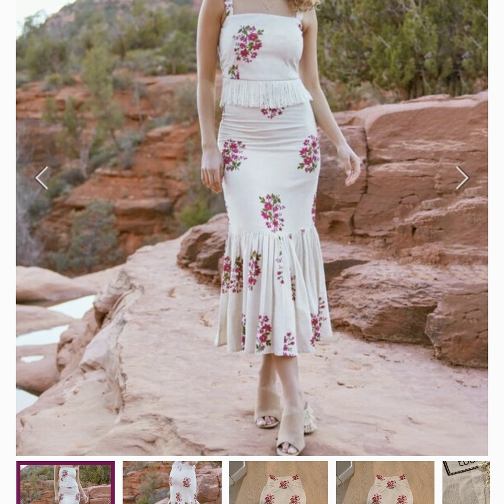 Eddy Amber Floral Cream Skirt